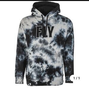 FLY RACING black and white tie dye hoodie XL